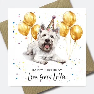 Dog Birthday Card - Personalised Dog card for Dad or Mum - him her son daughter - Picture 1 of 41