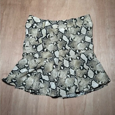 ZARA BASIC Snake Print Flared Mini Skirt Womens Size XS Made in Spain - Image 1 of 4