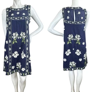Vestido Anthropologie Maeve Rosa Azul Floral Bordado Algodón Sin Mangas Columpio 6 - Imagen 1 de 12