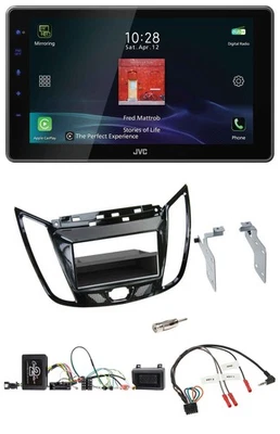 JVC DAB Lenkrad Bluetooth USB Autoradio für Ford C-Max Kuga Klavierlack schwarz - Bild 1 von 4