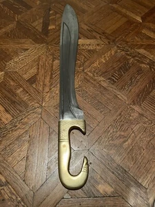 Greek Iberian Kopis falcata Sword with iron blade bone handle brass guard pummel - Picture 1 of 7