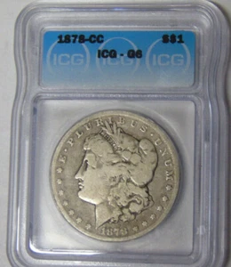 ICG G6 1878-CC Morgan Silver Dollar Circulated Carson City Mint - Picture 1 of 3