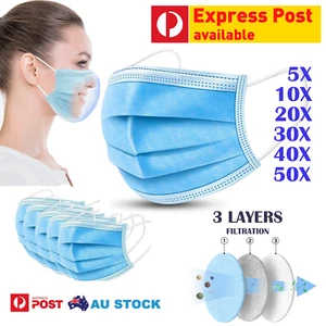 Surgical Grade FaceMask Disposable Masks 3 Layers x 50 pcs - Picture 1 of 8