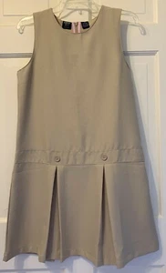 IZOD Girls 16 Beige Polyester Knit A-Line School Jumper - Picture 1 of 2