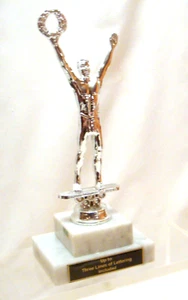 METALLO MASCHIO VITTORIA RAGGIUNGIMENTO ARGENTO VITTORIA TROFEO TROFEI TROFEO PARTI #1 - Foto 1 di 4