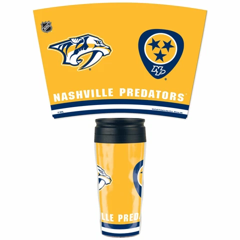 NASHVILLE PREDATORS 16 OZ. INSULATED TRAVEL COFFEE MUG FOR HOT COLD NHL LICENSED Cover