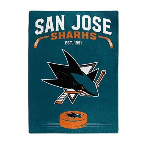 NHL San Jose Sharks Unisex-Adult Raschel Throw Blanket, 60" x 80", Inspired Cover