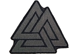Valknut Triangle Knot 3 inch Acu Dark Tactical Hook & Loop Embroidered Patch