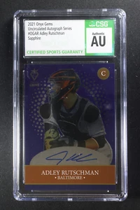 2021 Onyx Gems Baseball Sapphire Autograph Adley Rutschman Card CGC Uncirculated - Picture 1 of 3