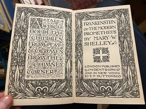 1912 Frankenstein : Mary Wollstonecraft Shelley : Everyman's Library : Gothic - Bild 1 von 9