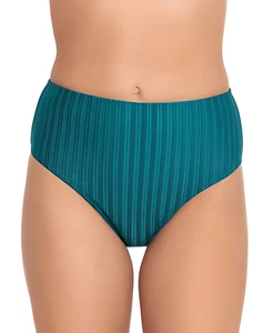 Parte inferior de bikini Salt + Cove Shiny Seersucker cintura alta para jóvenes M nueva con etiquetas verde oscuro - Imagen 1 de 2