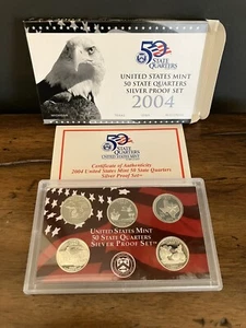 United States Mint 50 State Quarters Silver Proof Set 2004 Florida, Texas, Etc - Picture 1 of 8