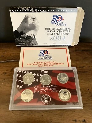 United States Mint 50 State Quarters Silver Proof Set 2004 Florida, Texas, Etc - Image 1 of 4