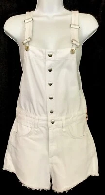 Rag And Bone Denim Romper White Short Overalls Size Extra Small - Image 1 of 4