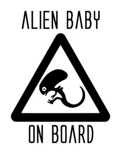 Baby On Board Alien Baby Decal #1 4.5"x6" Choose Color - Picture 1 of 2