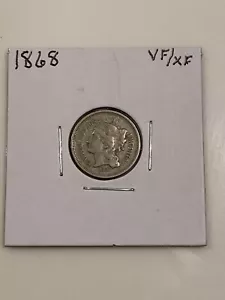 1868 Three Cent Nickle - Picture 1 of 3