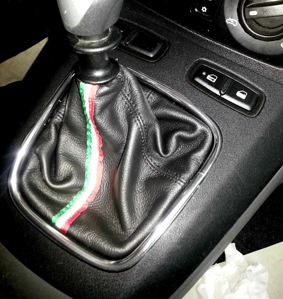 FIAT IDEA Multijet Gear Knob Fits Genuine Black Leather With Tricolor - Image 1 of 2