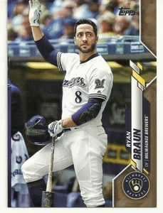  2020 TOPPS BASEBALL - RYAN BRAUN - GOLD PARALLEL - #347 - BREWERS - 0218/2020 - Picture 1 of 1