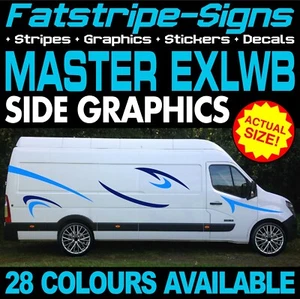 RENAULT MASTER EXLWB L4 GRÁFICOS PEGATINAS RAYAS CALCOMANÍAS FURGONETA CÁMPER - Imagen 1 de 2