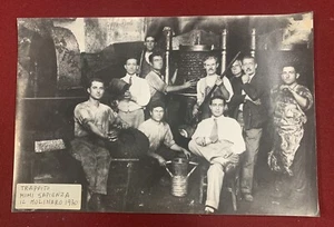 Vintage 8” x 12” Italians woking in Oil Well 1930 Italy - Picture 1 of 2