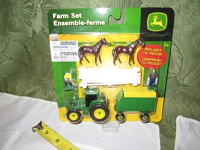 Ertl John Deere Farm Tractor Barn Set NEW Wagon fence Farmer Horse Equine white - Image 1 of 3