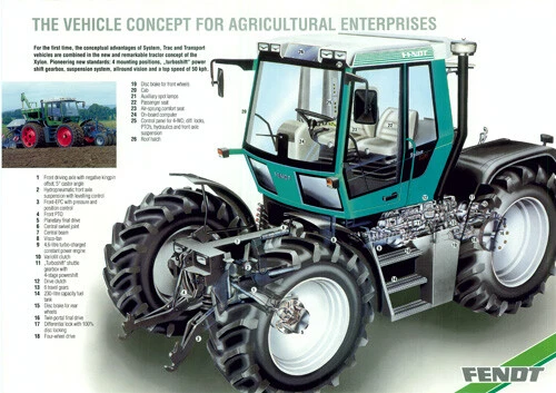 A3 Fendt Vario Tractor Poster, Fendt Xylon Tractor Cutaway Brochure Leaflet - Image 1 of 1