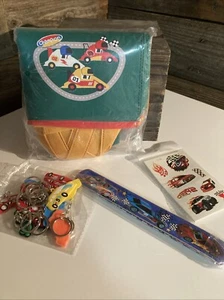 9- Race Car Birthday Party Supplies Bags Keychains Stickers Slap Bracelets - Picture 1 of 6