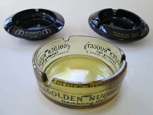 3 Vintage ASHTRAYS Casinos GOLDEN NUGGET / MAXIM Las Vegas + HAROLDS CLUB Reno - Picture 1 of 3