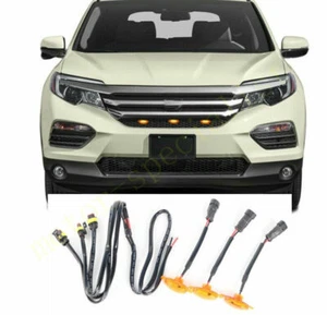 For Honda Pilot 2016-2018 Front Grille yellow LED Light Raptor Style DRL Lamp - Picture 1 of 2