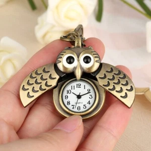 Orologio da taschino 3D Tartaruga Gufo Design Uomo Donna Portachiavi Analogico Quarzo Regali - Foto 1 di 15