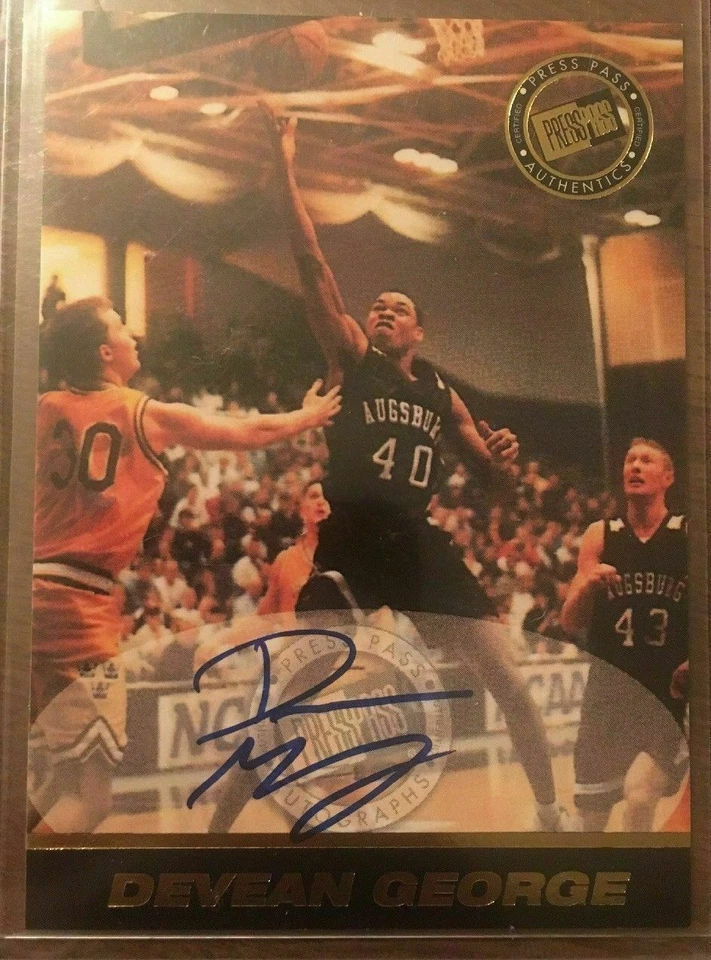 Tarjeta de novato autógrafo de baloncesto Devean George Press Pass Los Angeles Lakers radiocontrol Foto 1 de 1