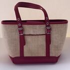 St Johns Bay Mini Straw Tote tan red faux leather perfect spring summer handbag