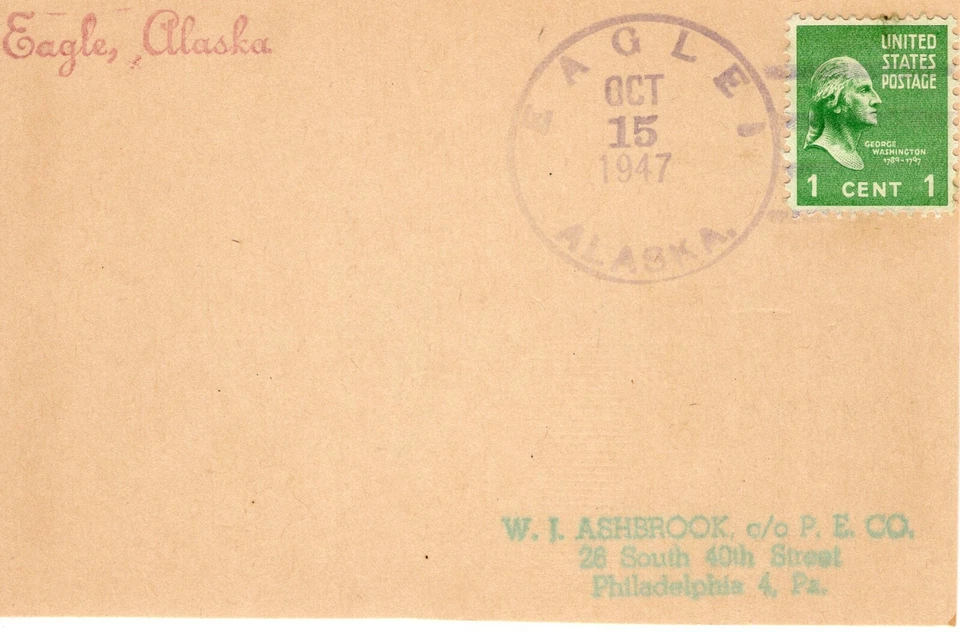 EAGLE, ALASKA  POSTMARK   1947  FDC8720 - Image 1 of 1