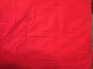 vintage cotton flannel fabric solid Christmas red  2 2/3 yds, 36 wide