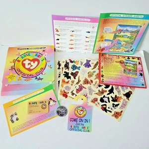 TY Beanie Babys Erstausgabe offizielles Mitgliedschaftsset komplette Stickerbögen - Bild 1 von 5