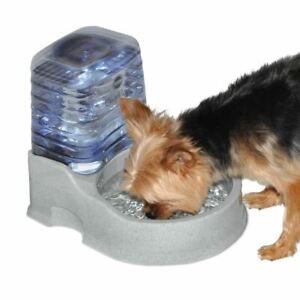 K&H Pet Products Clean Flow Pet Bowl with Reservoir Small Beige 11.5" x 9" x 10.