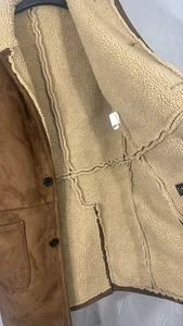Ralph Lauren Mens Lefferts Classic Fit Faux Shearling Overcoat 36R Dark Camel - Picture 1 of 13