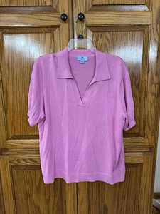 Top camicia manica corta rosa Cece come nuovo taglia XL - Foto 1 di 1