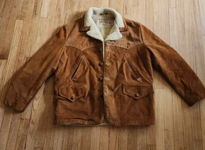 Schott Westernjacke Leder Lammfellkragen Made In USA Größe 46 - Bild 1 von 12