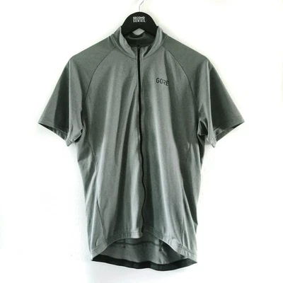 Gore L Cycle Jersey Bike wear Mens Short Sleeve Green / grey full zip - Image 1 of 4