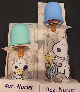 TWO Baby Snoopy Nurser Bottles-one 9 oz & one 4 oz-Vintage-RARE-BRAND NEW! - Picture 1 of 4