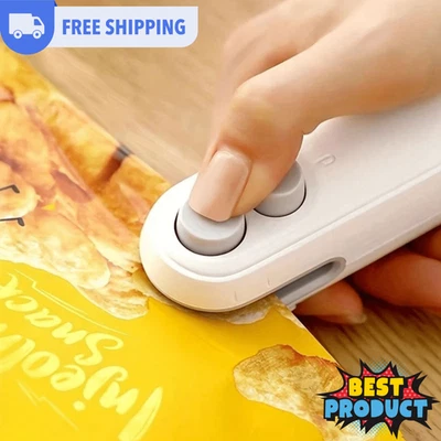 Rechargeable Mini Bag Sealer, 2 in 1 Heat Sealer Machine w/Cutter For Fresh Food - Image 1 of 4
