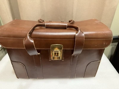 Maleta maleta maleta de cuero de grano superior para vendedores viajeros de Alemania de colección rara Foto 1 de 4