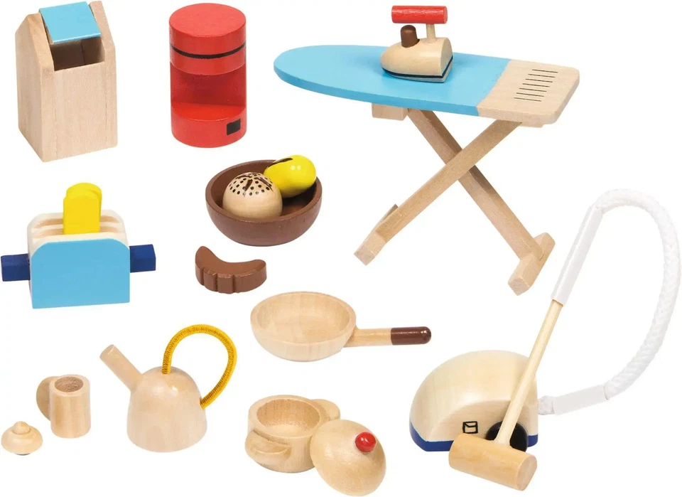 Accessoires Küche | Holz, für die Puppenhäuser, 19 Teile, per Set | Deutsch - Bild 1 von 1