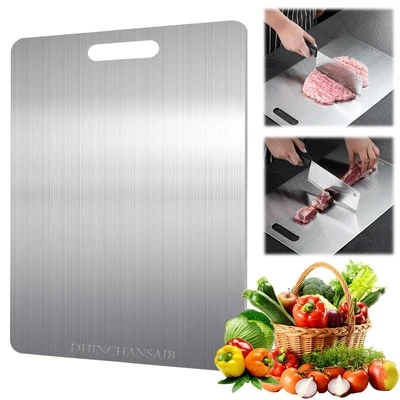 Tagliere in 304 Acciaio Inox Alimentare Rivestimento in Titanio Antibatterico e - Immagine 1 di 4