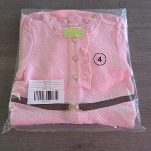 Janie and Jack Girls The Quilted Equestrian Dress Size 4 Pink - Picture 1 of 4