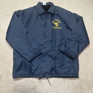 Chaqueta de Colección West Virginia Mountaineers Para Hombre Grande Azul Forrada de Vellón Windjammer - Imagen 1 de 14