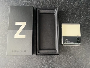 *DAMAGED Samsung Galaxy Z Flip 3 5G 256GB Cream Spares Repairs Parts SM-F711B* - Picture 1 of 10