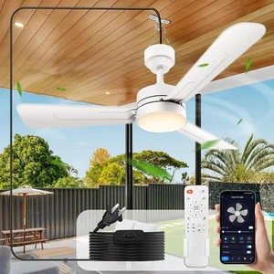 Ceiling Fans with Lights,36" LED Fan Light Hanging 36 inch, White - Picture 1 of 7