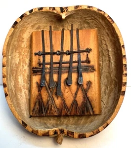Piano de colección arte popular africano Zimbabwe Kalimba calabaza pulgar - Imagen 1 de 8